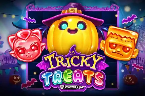 Tricky Treats slot logo by Push Gaming at EliteSpin Casino